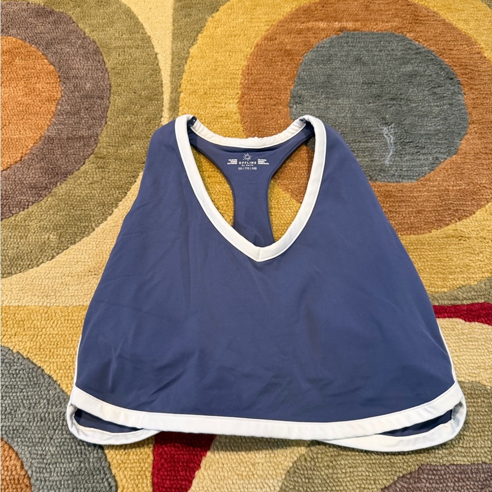 Offline by Aerie Real Me Extra Recharge Least Support Sports Bra Crop Tank XXL
